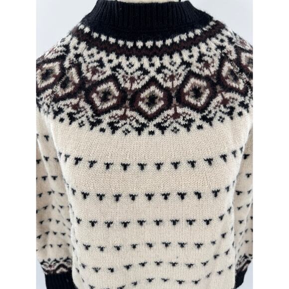 RE/DONE Womens 50s Wool Sweater Fair Isle Pullover Top Long Sleeve S - Picture 1 of 9